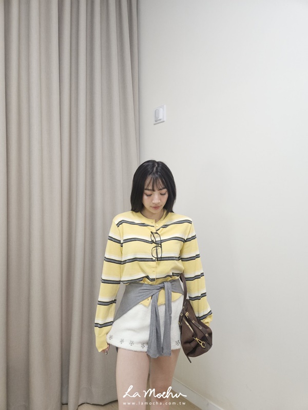 圓領排扣條紋POLO衫